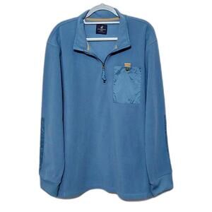 CARIBBEAN JOE ISLAND SUPPLY CO BLUE 1/4 ZIP FLEECE PULLOVER MENS XL WARM COMFY
